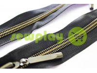 Zipper pocket spiral 1 cm type 5, color black+gold sku 1587