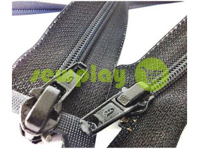 Zipper Baryshevka spiral reinforced type 6 two slider 60 cm - 150 cm, black sku 1590