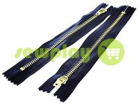 Zipper jeans type 5, length 18 cm, dark blue, nickel teeth