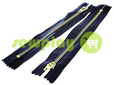 Zipper jeans type 5, length 18 cm, dark blue, nickel teeth sku 2712