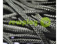 Cord braided flat 7mm, color black