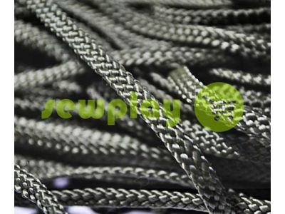 Cord braided flat 7mm, color black sku 1634