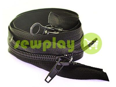 Zipper spiral type 7 into two runner 65 cm - 80 cm, black sku 1645