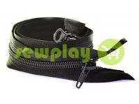 Zipper spiral type 7 into two runner 65 cm - 80 cm, black sku 1645