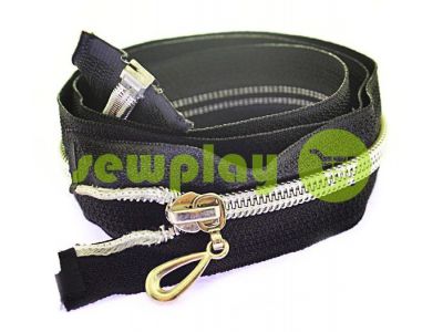 Zipper spiral type 5 on one slider 60 cm - 80 cm, silver sku 1648