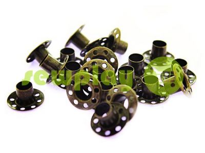 Luvers steel no ring "Holes" 5 mm, color antique, 50 pcs sku 1653