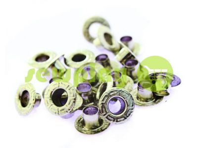 Luvers steel no ring "Relief" 5 mm, color nickel, 50 pcs sku 1654