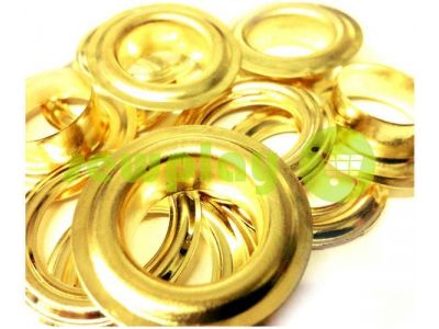 Luvers steel ring 10 mm, color gold, 50 pcs sku 1661