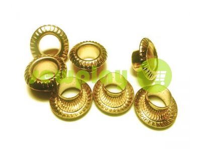 Luvers steel no ring "Relief" 5 mm, color gold, 50 pcs sku 1662