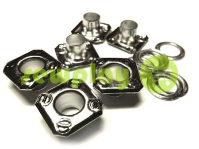 Luvers steel ring "Square 11 mm" 5 mm, color nickel, 50 pcs sku 1667