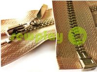 Zipper metal type 4 the split, color beige, nickel teeth