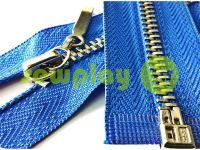 Zipper metal type 4 the split, color blue, nickel teeth