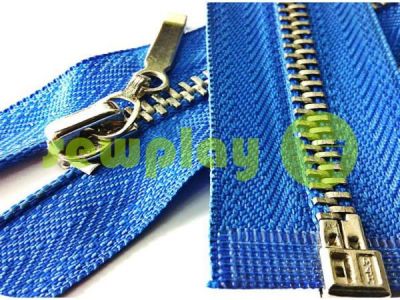 Zipper metal type 4 the split, color blue, nickel teeth sku 1850