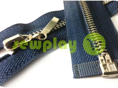 Zipper metal type 4 the split, color dark blue, nickel teeth sku 1851