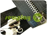 Zipper metal type 5 the split strengthened, color black, nickel teeth