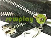 Zipper metal type 8 the split strengthened, color black, nickel teeth