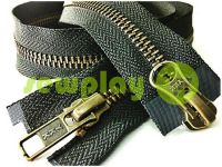 Zipper YKK metal type 5 the split two sliders, color black, antique teeth