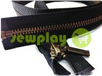 Zipper YKK metal type 5 the split, color black, antique teeth