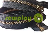 Zipper YKK metal type 5 the split, color black, antique teeth sku 1869