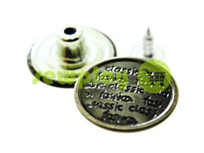 Buttons denim "Newspaper" 17 mm, 20 mm, color black nickel, 10 pcs sku 1935