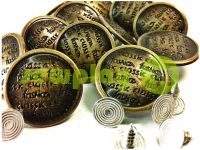 Buttons denim "Newspaper" 20 mm, color antique, 10 pcs sku 1936