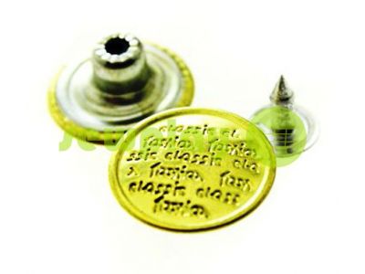 Buttons denim "Newspaper" 17 mm, 20 mm, color gold, 10 pcs sku 1941