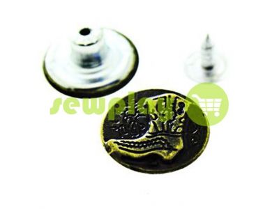 Buttons denim "Boot" 17 mm, color antique, 10 pcs sku 1942