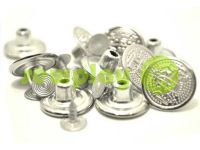 Buttons denim "Blazon" 17 mm, color nickel, 10 pcs sku 1944