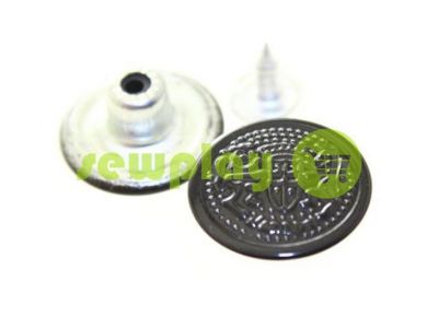 Buttons denim "Blazon" 17 mm, color black, 10 pcs sku 1945