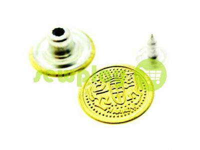 Buttons denim "Blazon" 17 mm, color gold, 10 pcs sku 1946