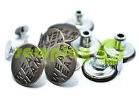 Buttons denim "Wear Jeans" 17 mm, color black nickel, 10 pcs