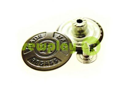 Buttons denim "Regass" 20 mm, color black nickel, 10 pcs sku 1953