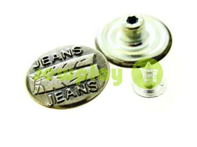 Buttons denim "Jeans-Pants" 20 mm, color black nickel, 10 pcs sku 1954