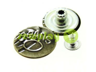 Buttons denim "Jeans-Circle" 20 mm, color black nickel, 10 pcs sku 1955