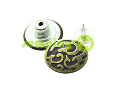 Buttons denim "Design" 17 mm, color antique, 10 pcs sku 1958