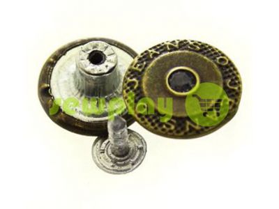 Buttons denim "Jeans-Stone" 17 mm, color antique, 10 pcs sku 1963