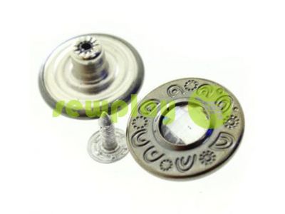 Buttons denim "Petals" 20 mm, color black nickel, 10 pcs sku 1970