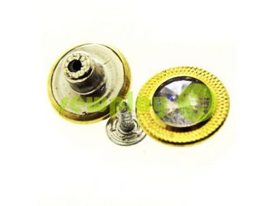 Buttons denim "Relief-Stone" 17 mm, color gold, 10 pcs sku 1978