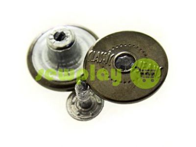 Buttons denim "Classic Jeans-Stone" 17 mm, color black nickel, 10 pcs sku 1980