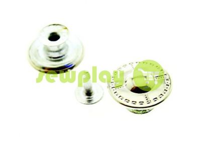 Buttons denim "Dash" 17 mm, color nickel, 10 pcs sku 1993