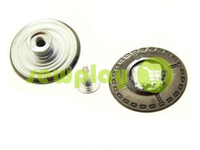 Buttons denim "Dash-Stone" 25 mm, color black nickel, 10 pcs sku 1996