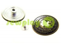 Buttons denim "Design-Stone" 20 mm, 25 mm, color antique, 10 pcs sku 2000