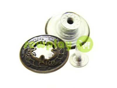 Buttons denim "Design-Stone" 20 mm, 25 mm, color antique, 10 pcs sku 2000