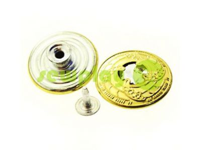 Buttons denim "Design-Stone" 20 mm, 25 mm, color gold, 10 pcs sku 2002