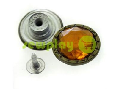 Пуговица джинсовая "Big Stone orange" 17 мм, 20 мм, цвет антик, упаковка 10 шт арт 2008