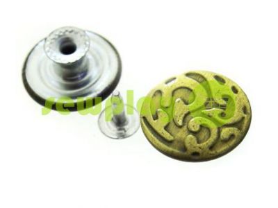 Buttons denim "Design" 20 mm, color antique, 10 pcs sku 2009