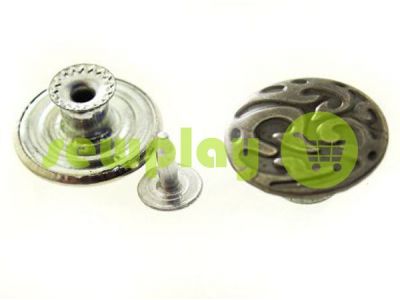 Buttons denim "Design" 20 mm, color black nickel, 10 pcs sku 2011