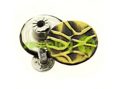 Buttons denim stainless "Cover" 17 mm, color antique, 10 pcs sku 2022