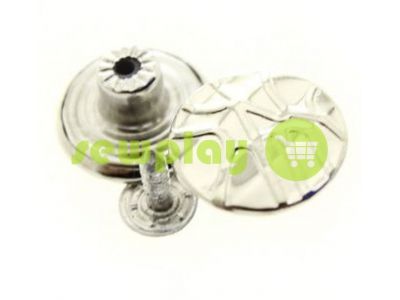 Buttons denim stainless "Cover" 17 mm, color nickel, 10 pcs sku 2023