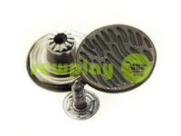 Buttons denim stainless "Cork" 17 mm, color black nickel, 10 pcs